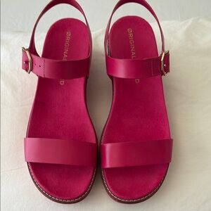 Cole Haan Pink Sandals with Ankle Strap and Flat Sole
